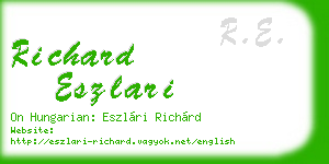 richard eszlari business card